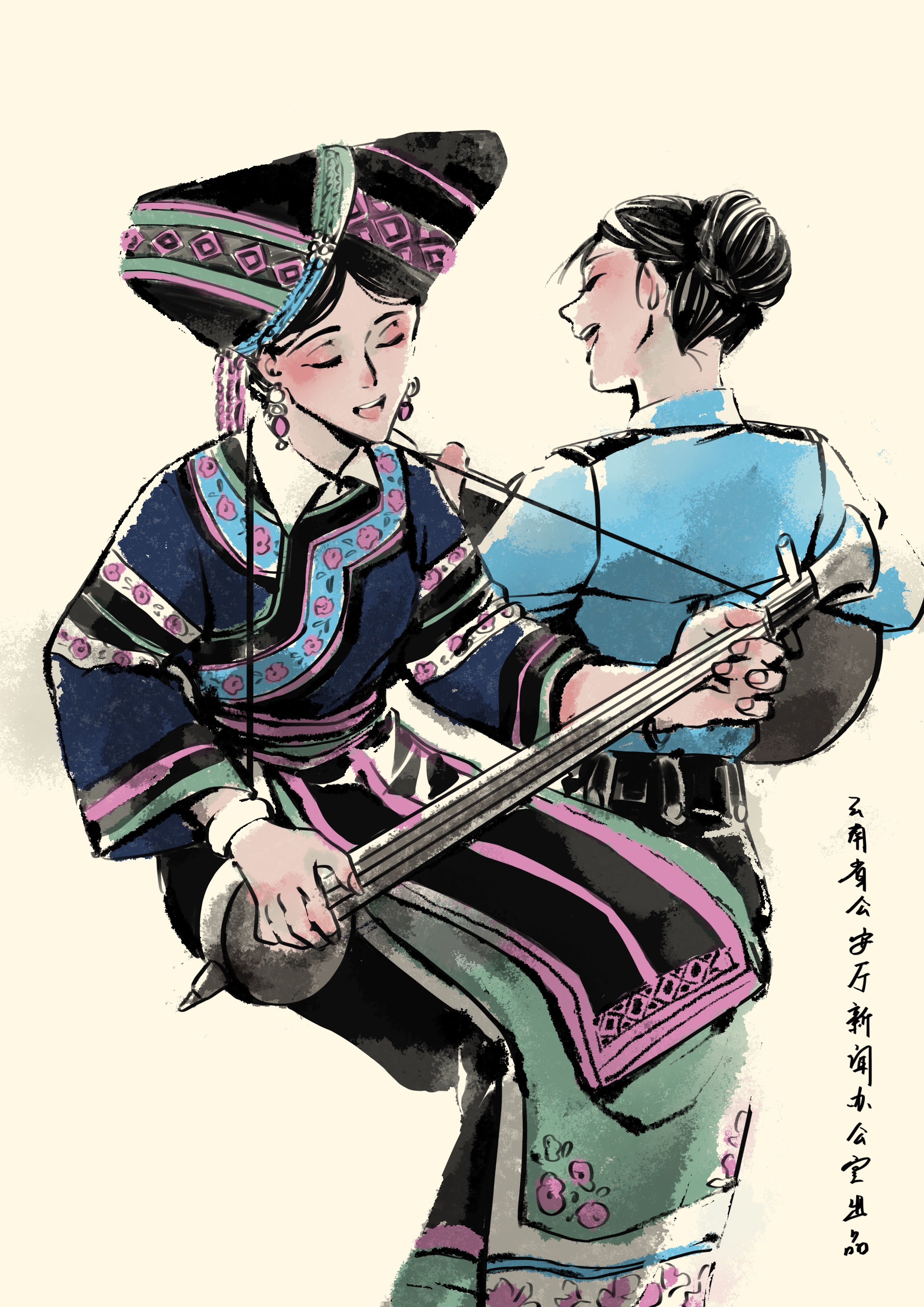 云南警方推出警察节主题漫画：从村寨走进警营，架起“彩云之桥” 傈僳族.jpg