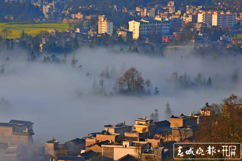 云南罗平踏山看云，这里壮美云海宛若人间仙境（记者：蒋琼波 通讯员：毛虹 摄影报道）