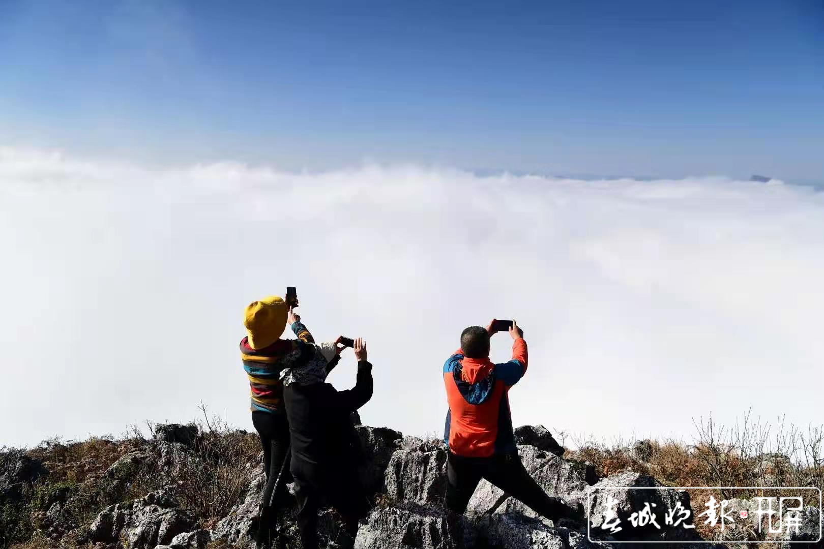 云南罗平踏山看云，这里壮美云海宛若人间仙境（记者：蒋琼波 通讯员：毛虹 摄影报道）
