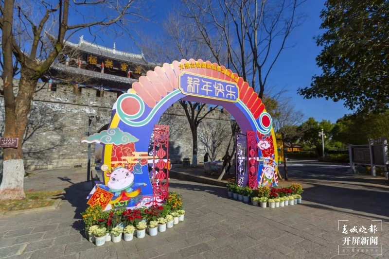 万盆鲜花筑成“风花雪月”，大理古城年味浓！  秦蒙琳 通讯员 张艳辉 高健 陈兴福 摄