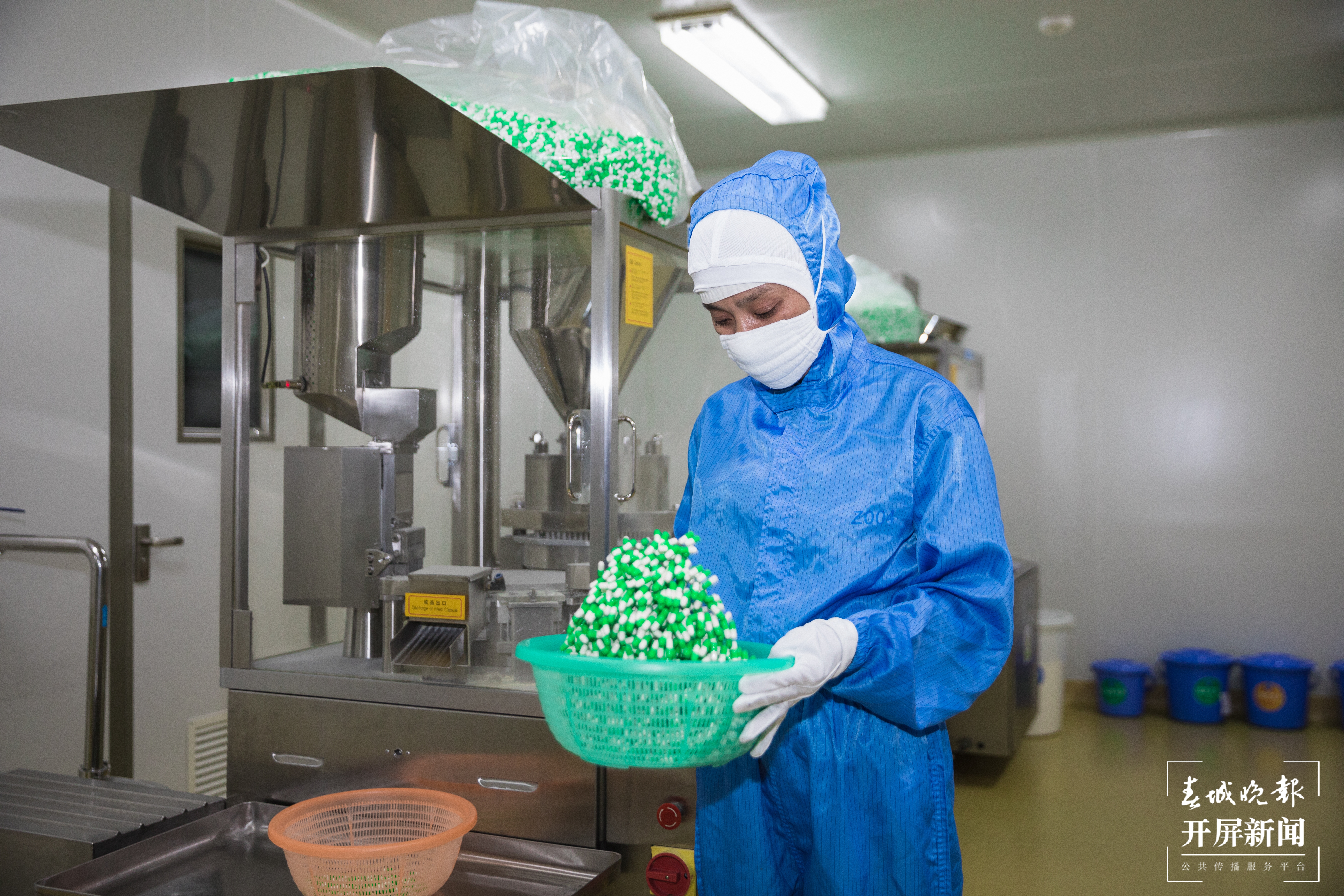 在填充车间，工人筛查填充好的胶囊。 邓星瑞摄.JPG