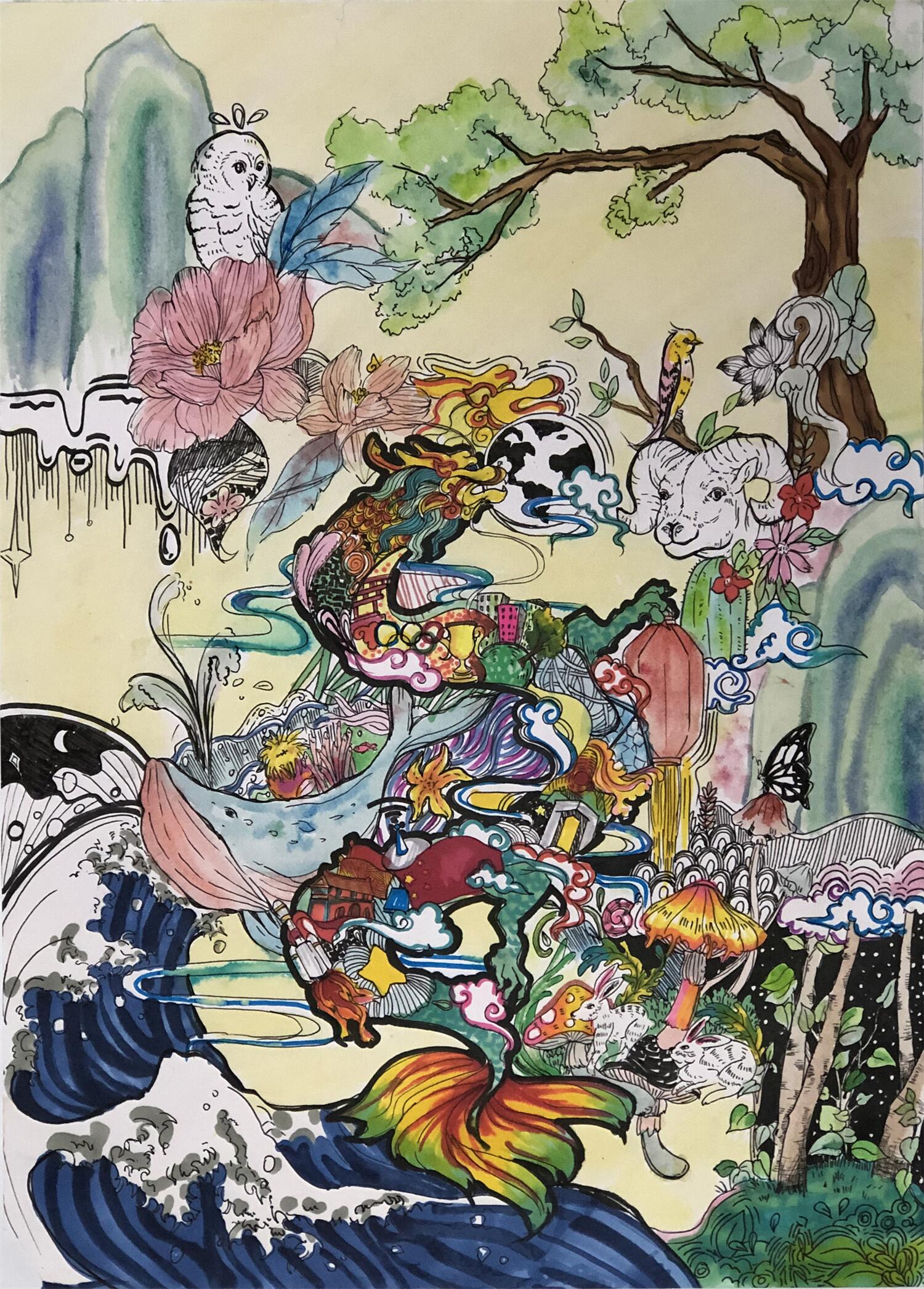 “彩云杯”中小学生绘画比赛·高中中职组二等奖