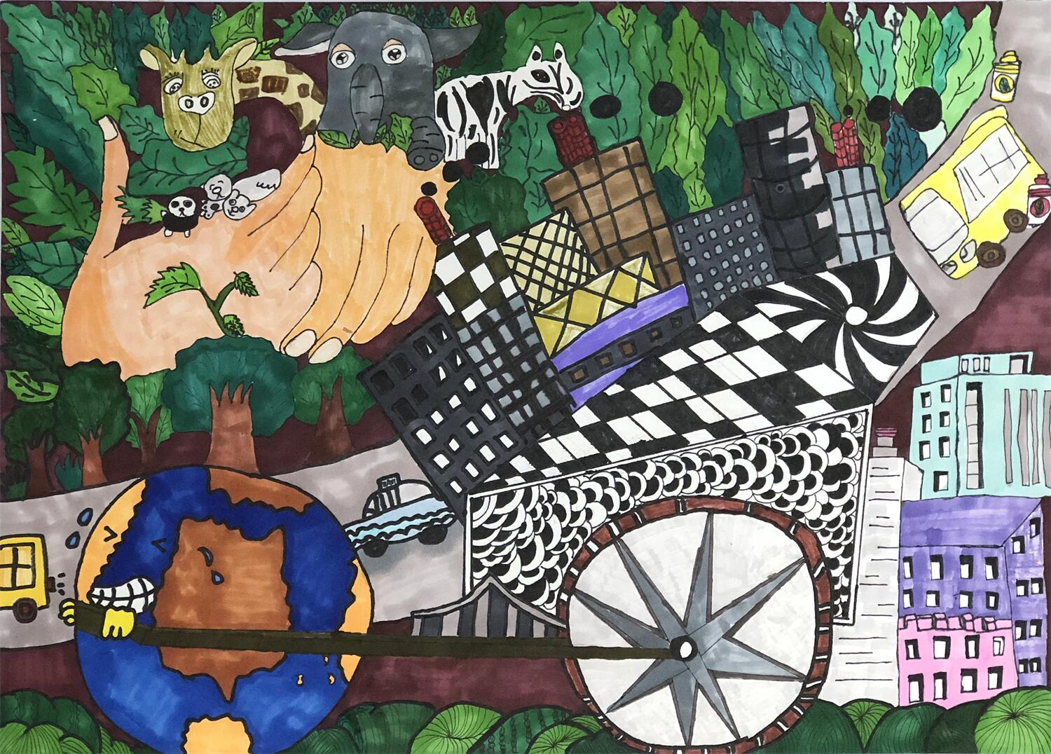 《不要让地球太累》 杨子婷 11岁.jpg