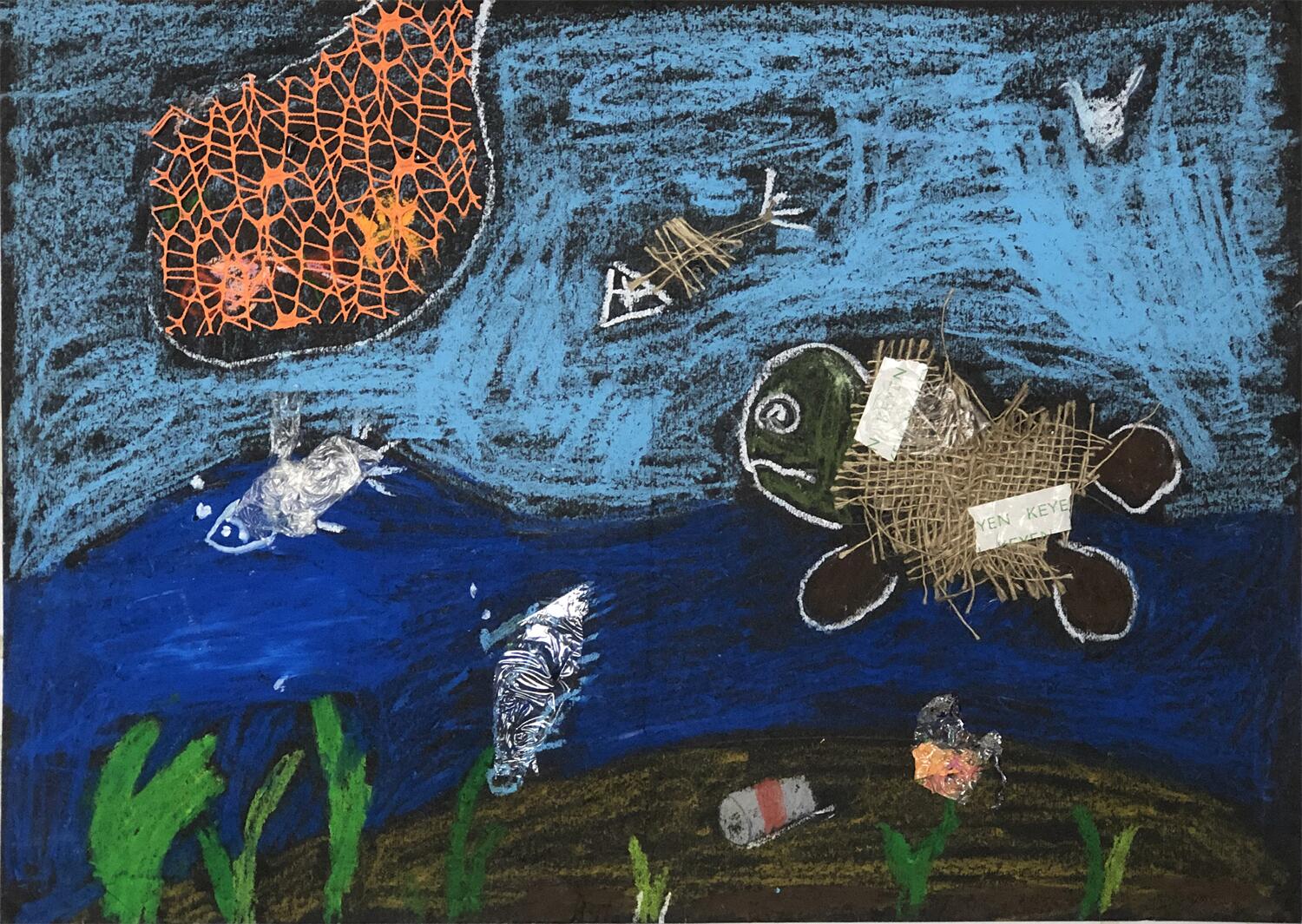 《打捞垃圾，净化环境》 李建豪 8岁.jpg