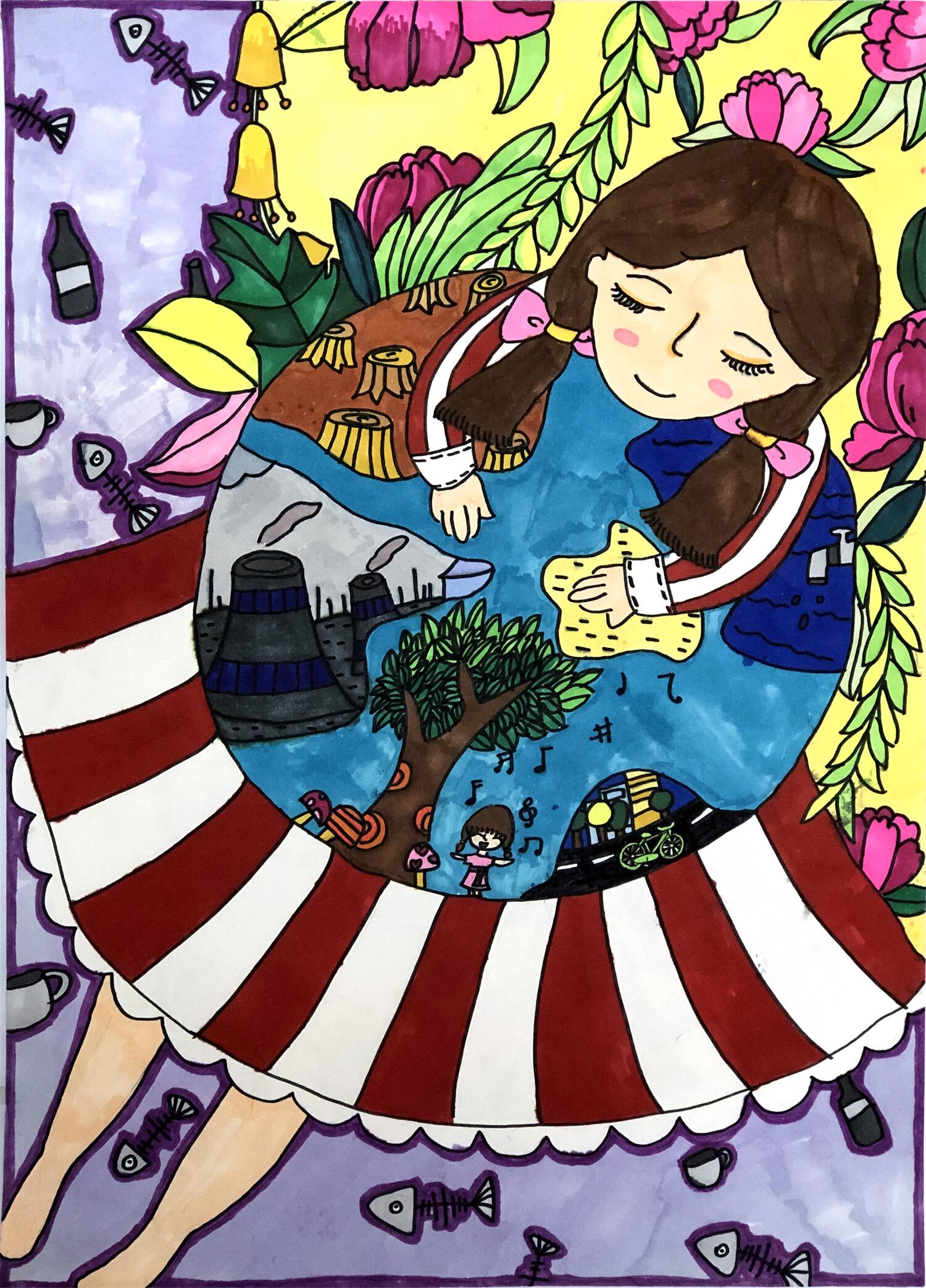 《和平 环抱地球》 张书悦 11岁.jpg