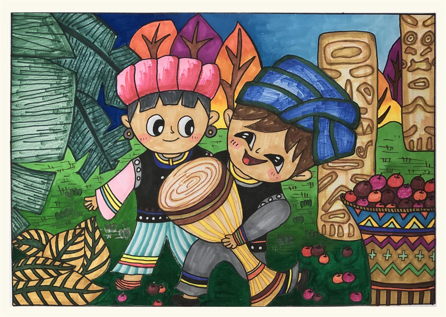 《欢乐的节日》  张若宸  8岁.jpg