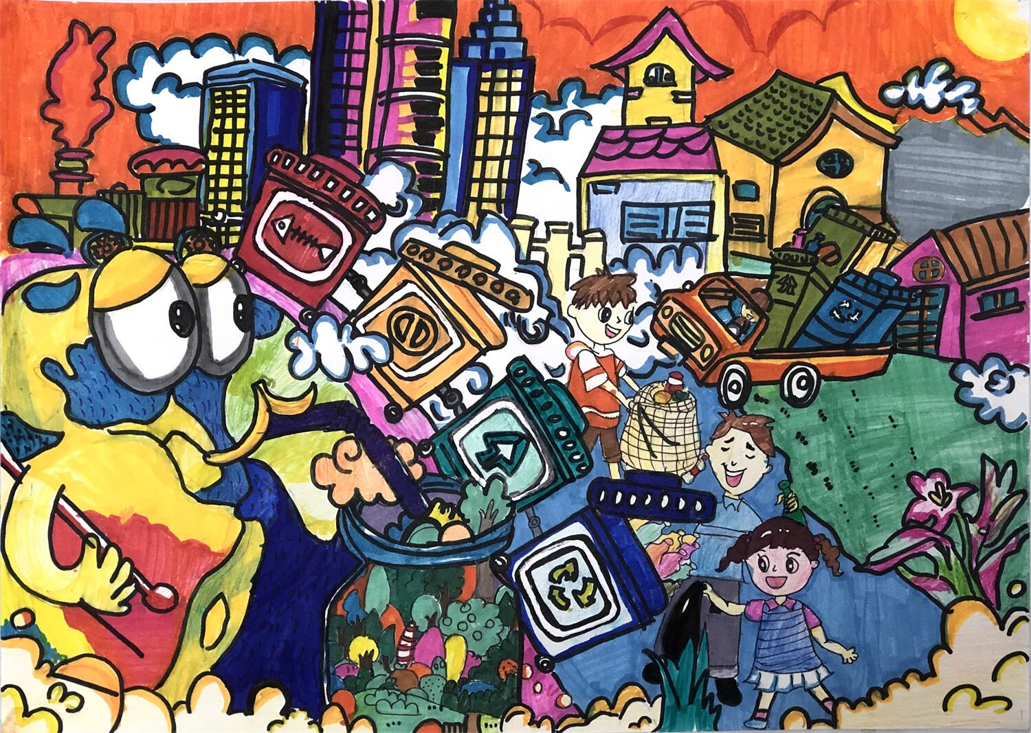 《垃圾分类，保护地球》 王子睿 9岁.jpg