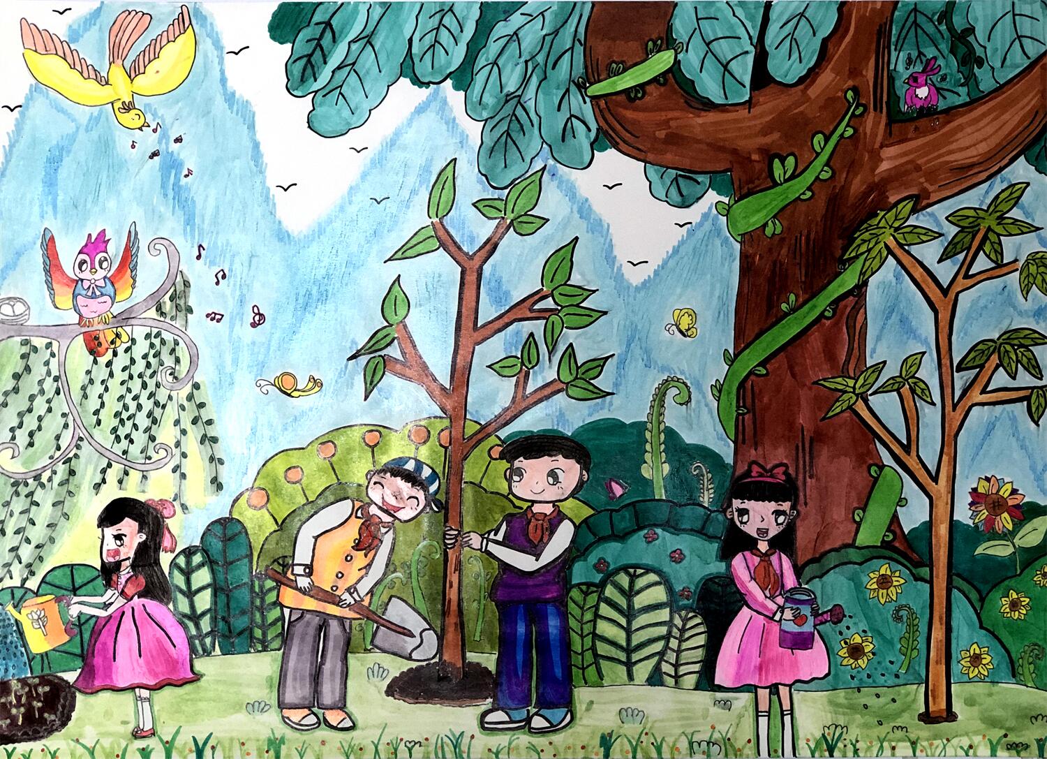 《绿水青山就是金山银山》 石岚月 10岁.jpg