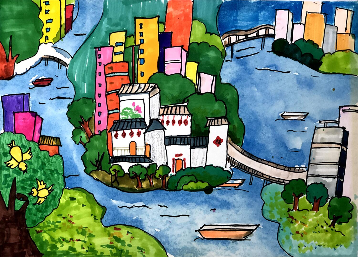 《梦中的家园》 孔逸涵 8岁.jpg