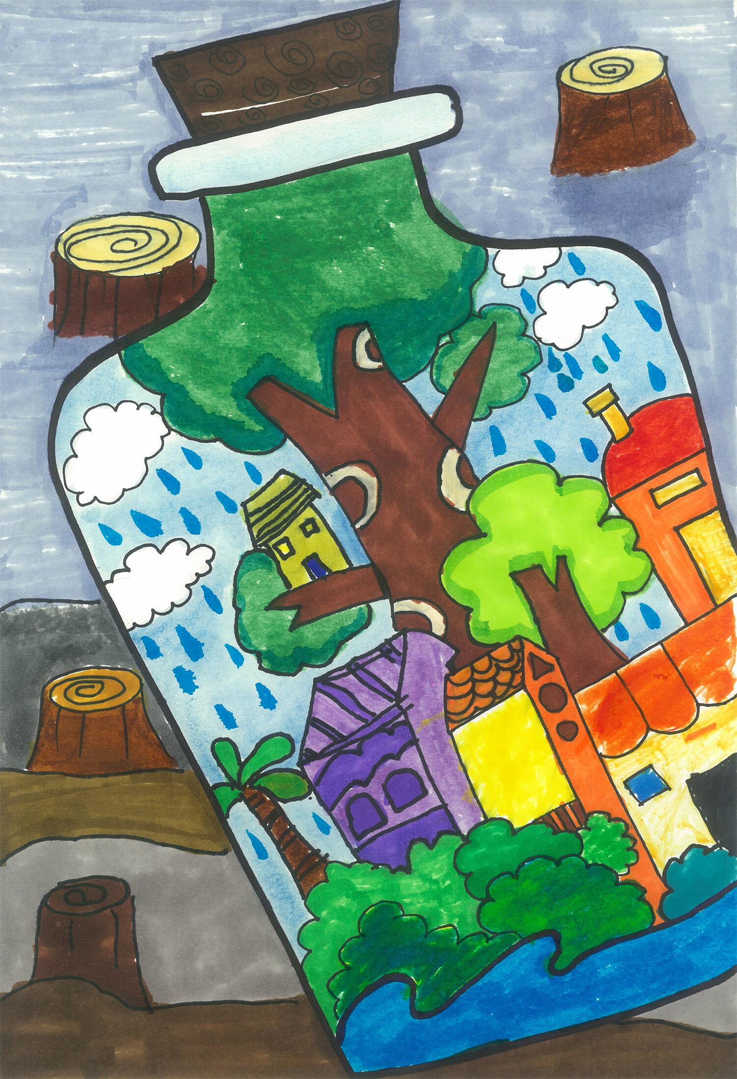 《瓶子里的乐园》 杜翊铭 6岁.jpg