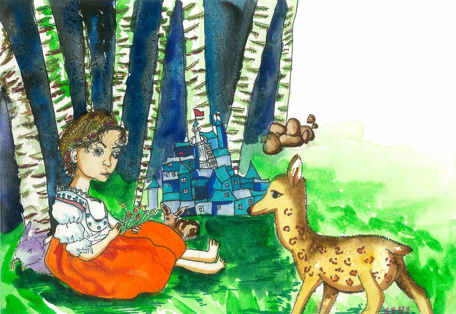 《我与自然》 普曼馨晨  9岁.jpg