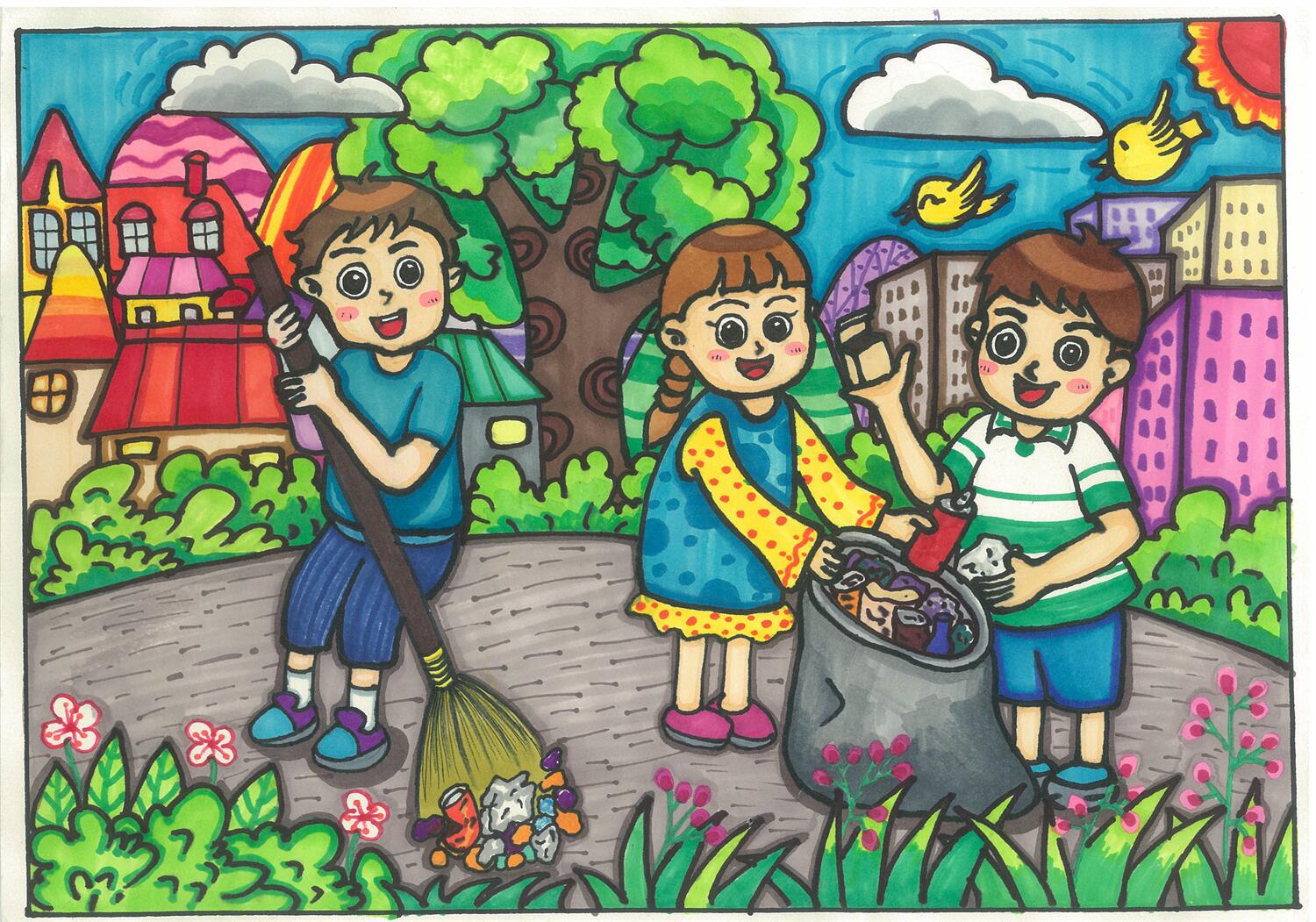 《爱护环境，从小事做起》 余秋佟 10岁.jpg