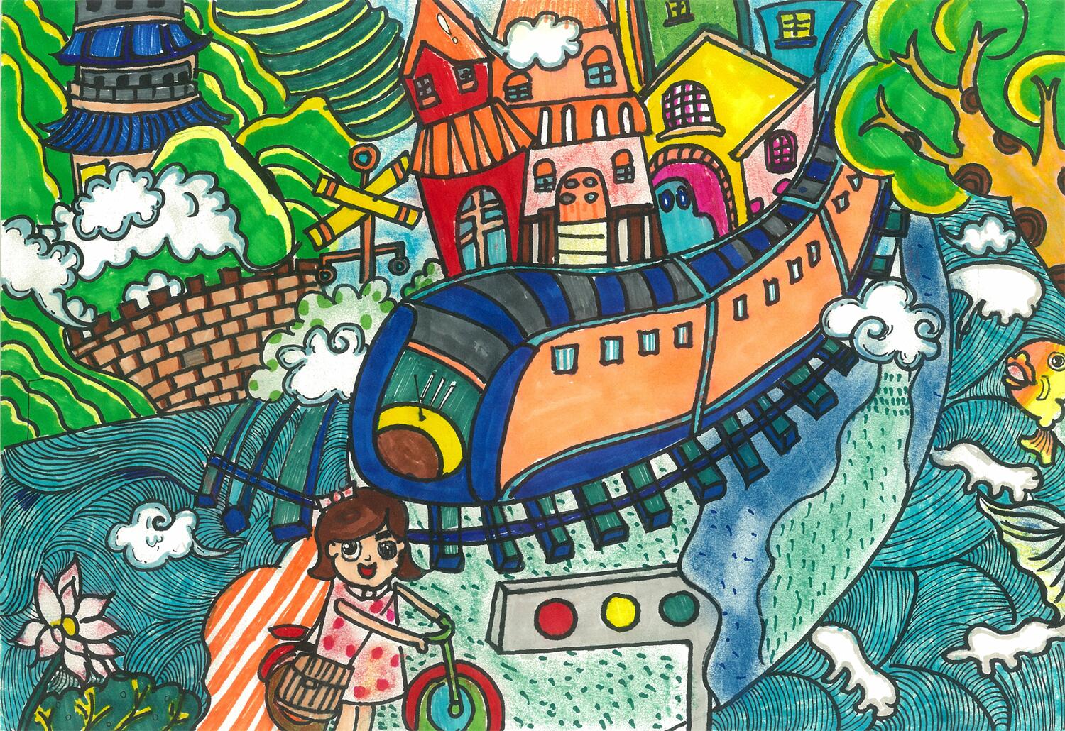 《保护生态绿色出行》 张馨月 9岁.jpg