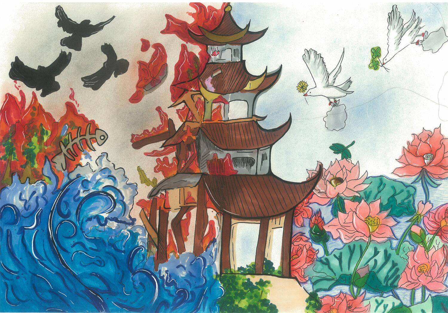 《花海与火海》 张梓玲 12岁.jpg