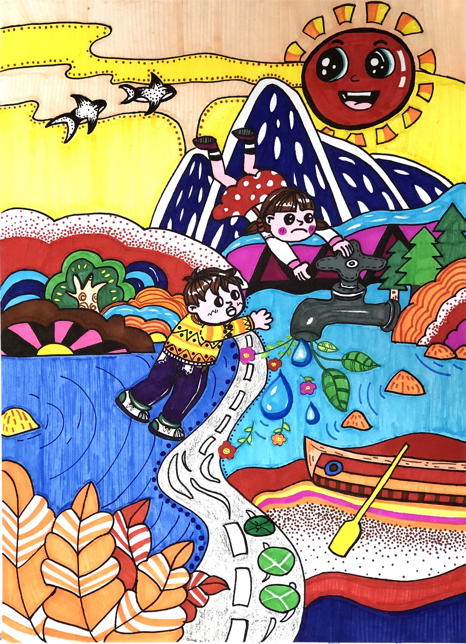 《节约用水》 邓爱希 7岁.jpg