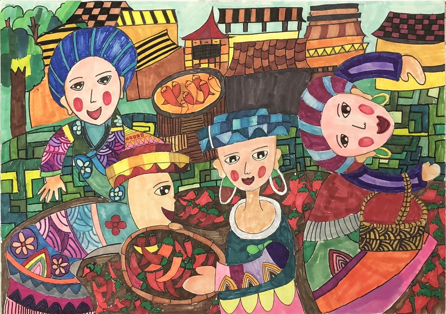 《美丽家乡辣椒红》 程芳雨 11岁.jpg