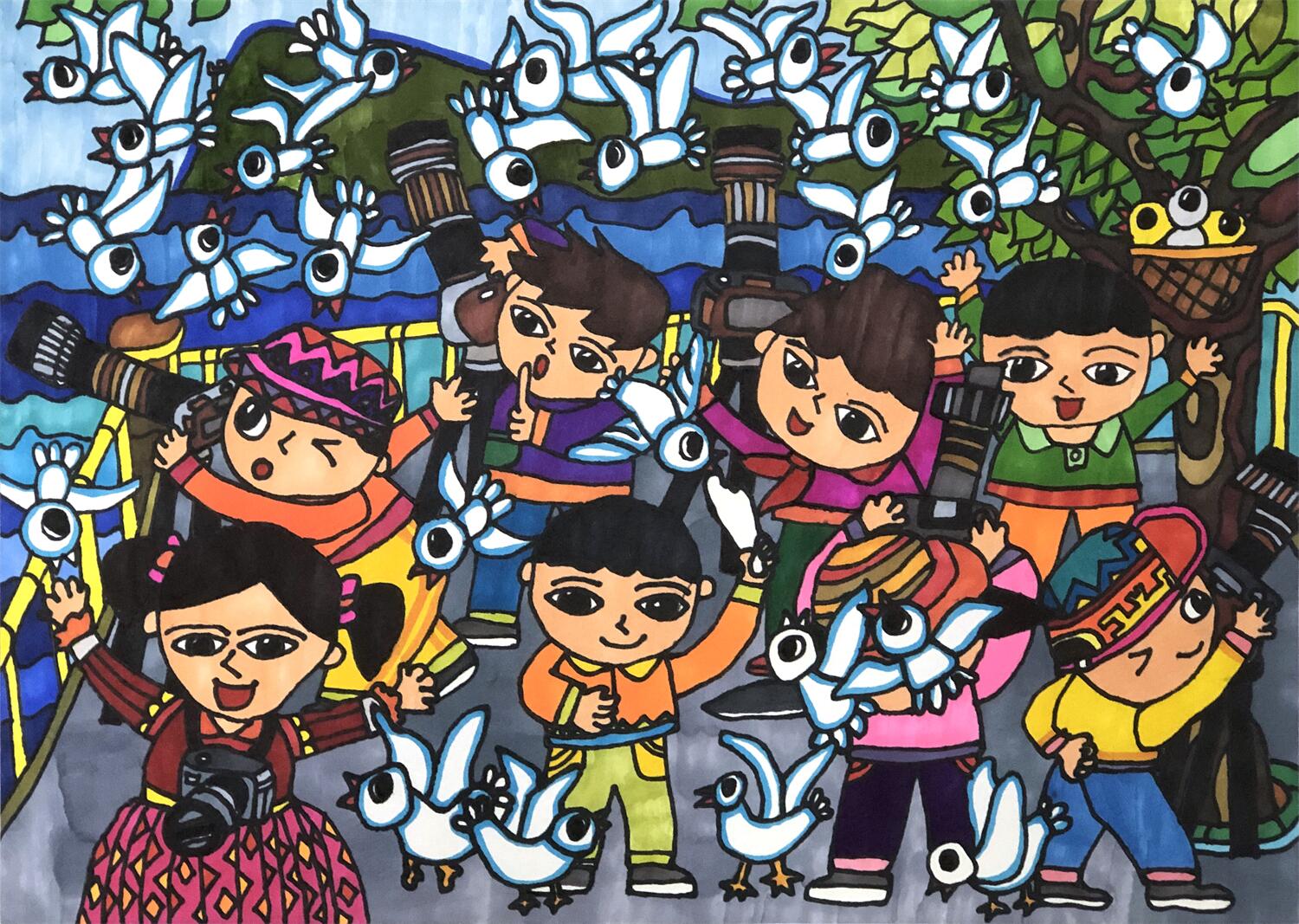 《拍鸥》 李书墨 7岁.jpg