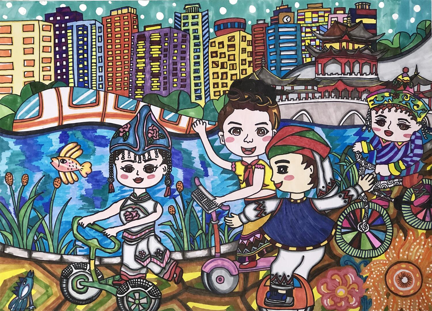 《七彩云南低碳出行》 魏妤珂  8岁.jpg