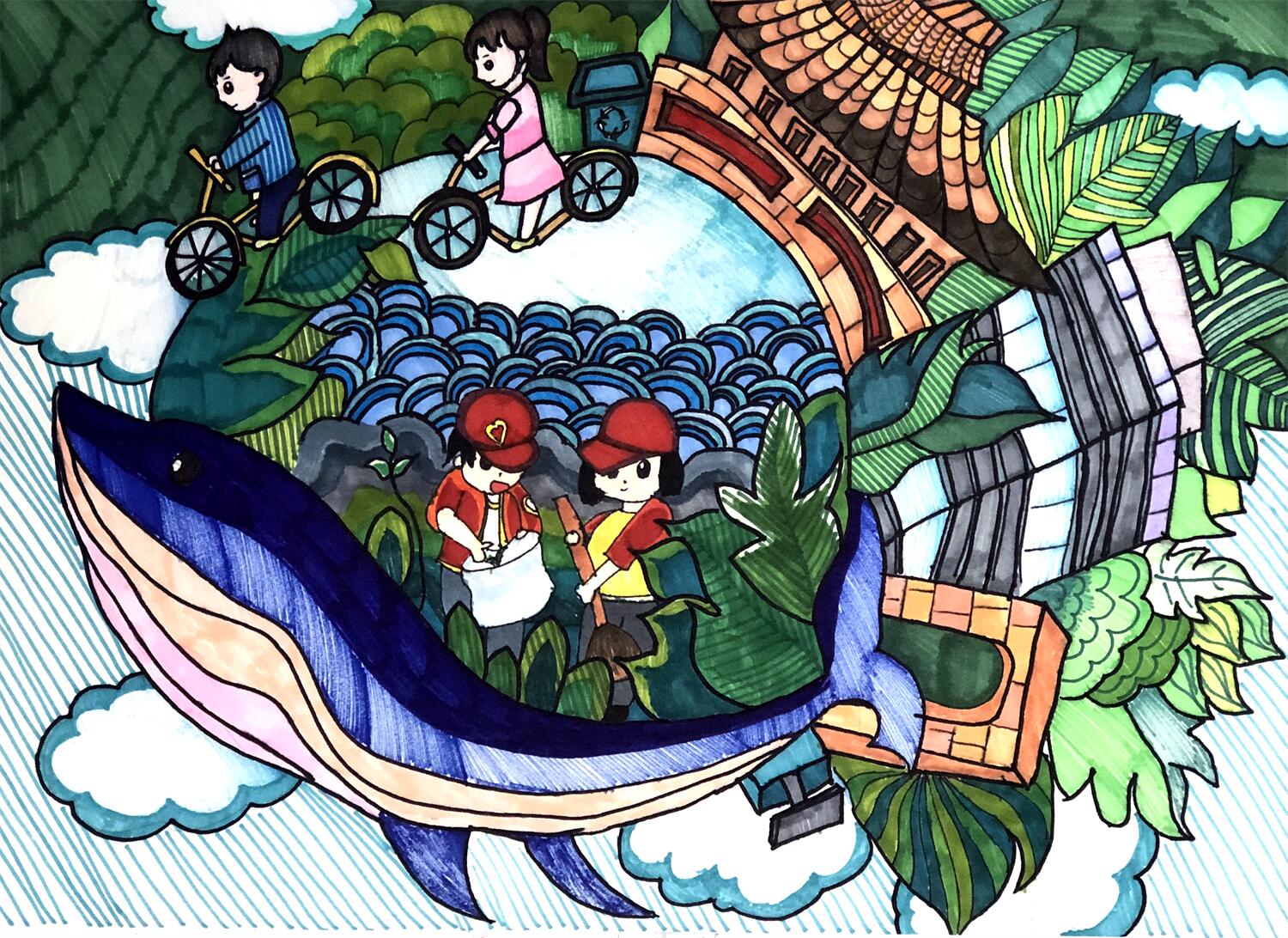 《文明之花开放时，生态之树会成熟》 郑茗月 11岁.jpg