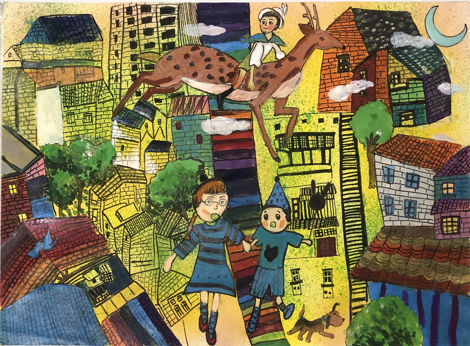 《我和妹妹逛春城》 陈恩迦 10岁.jpg