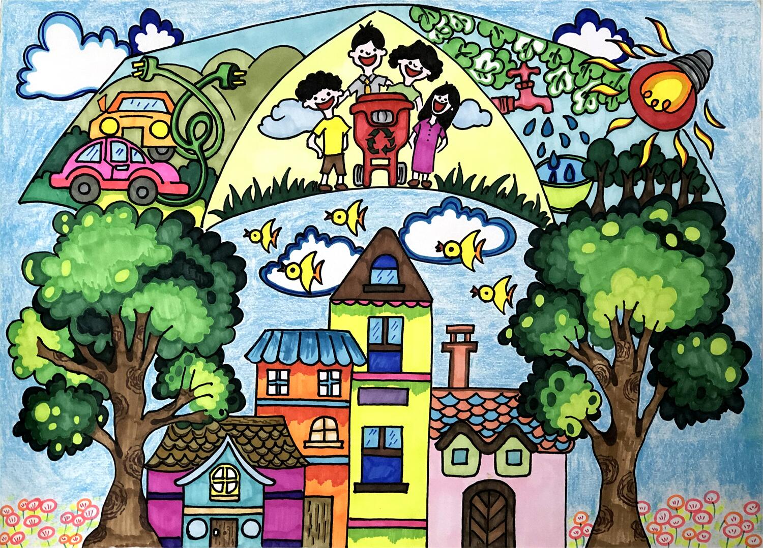 《携手为家园撑起生态文明的大伞》  杨如愿  8岁.jpg