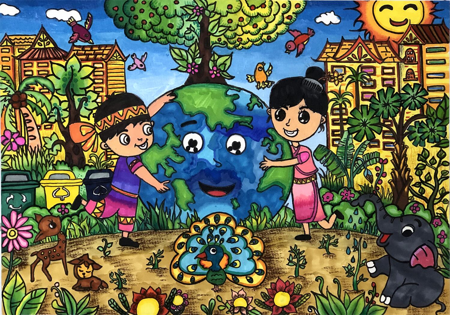 《拥抱地球，保护生态文明》 刘玉薇 11岁.jpg