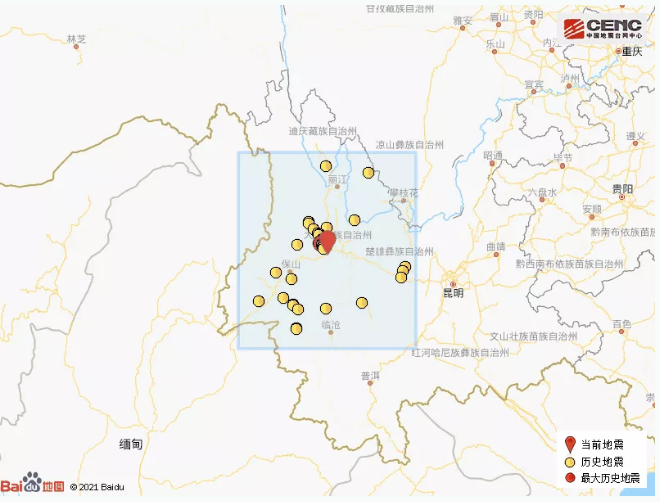 5月24日8时43分，大理州漾濞县发生3.1级地震