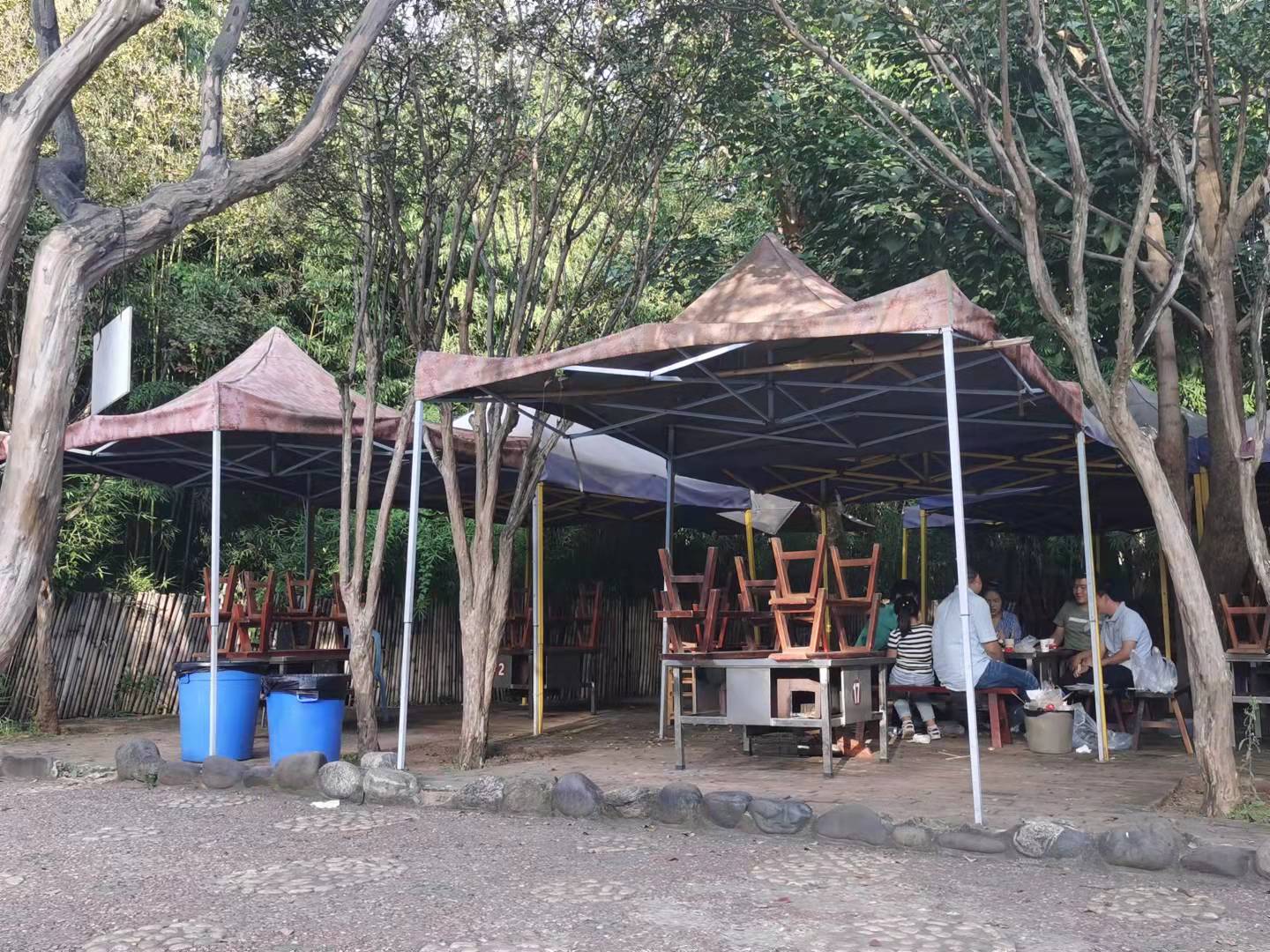 开屏观察｜大型餐厅露天烧烤藏身西华园！市民：休闲公园变了“味”（开屏新闻记者夏体雷摄）