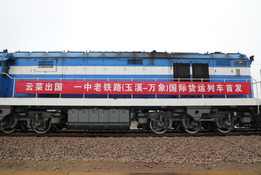 中老铁路（玉溪至万象）国际货运冷链列车开行（谢一可 刘昊亮 摄）