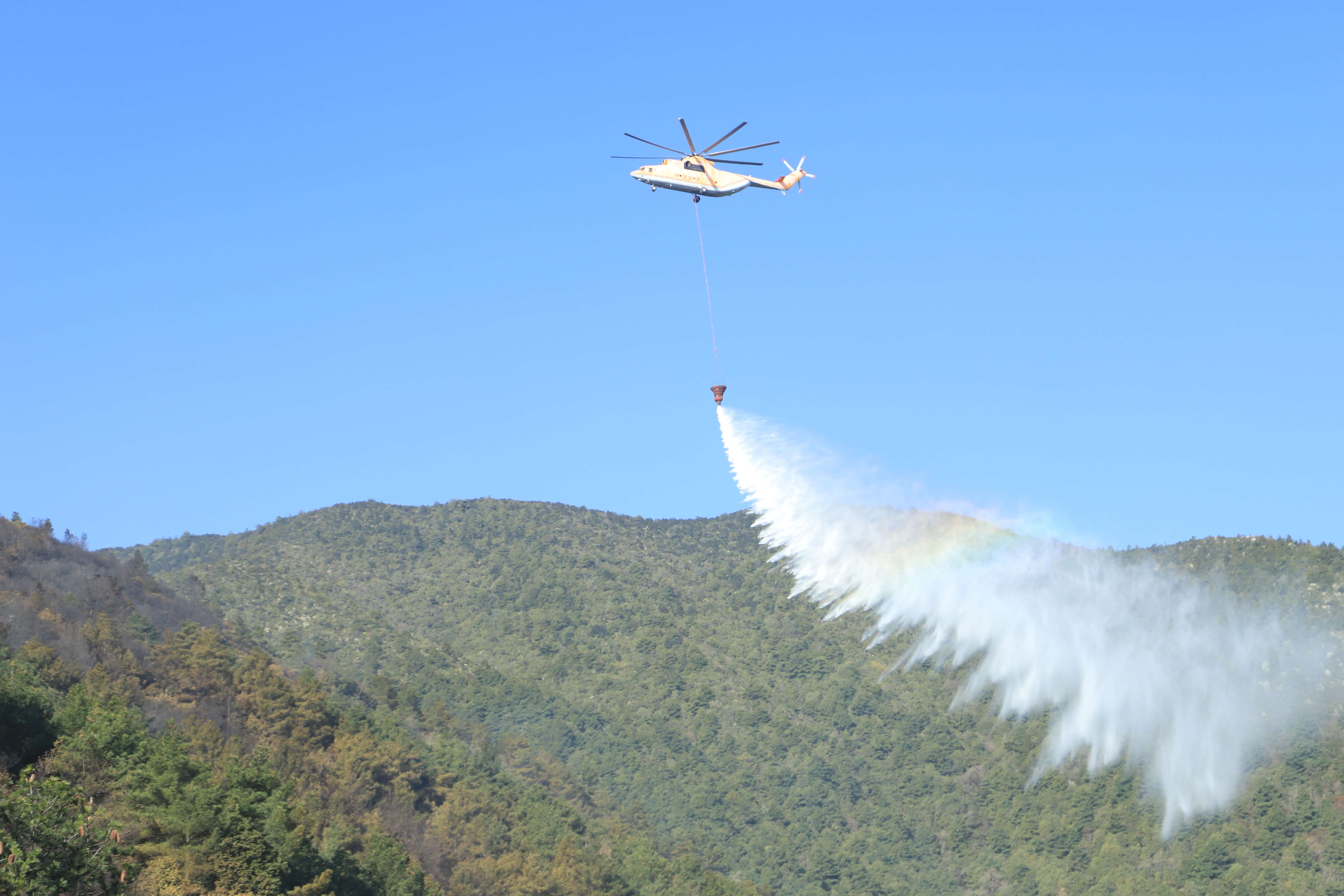 大理山火合围 （云南省森林消防总队供图）