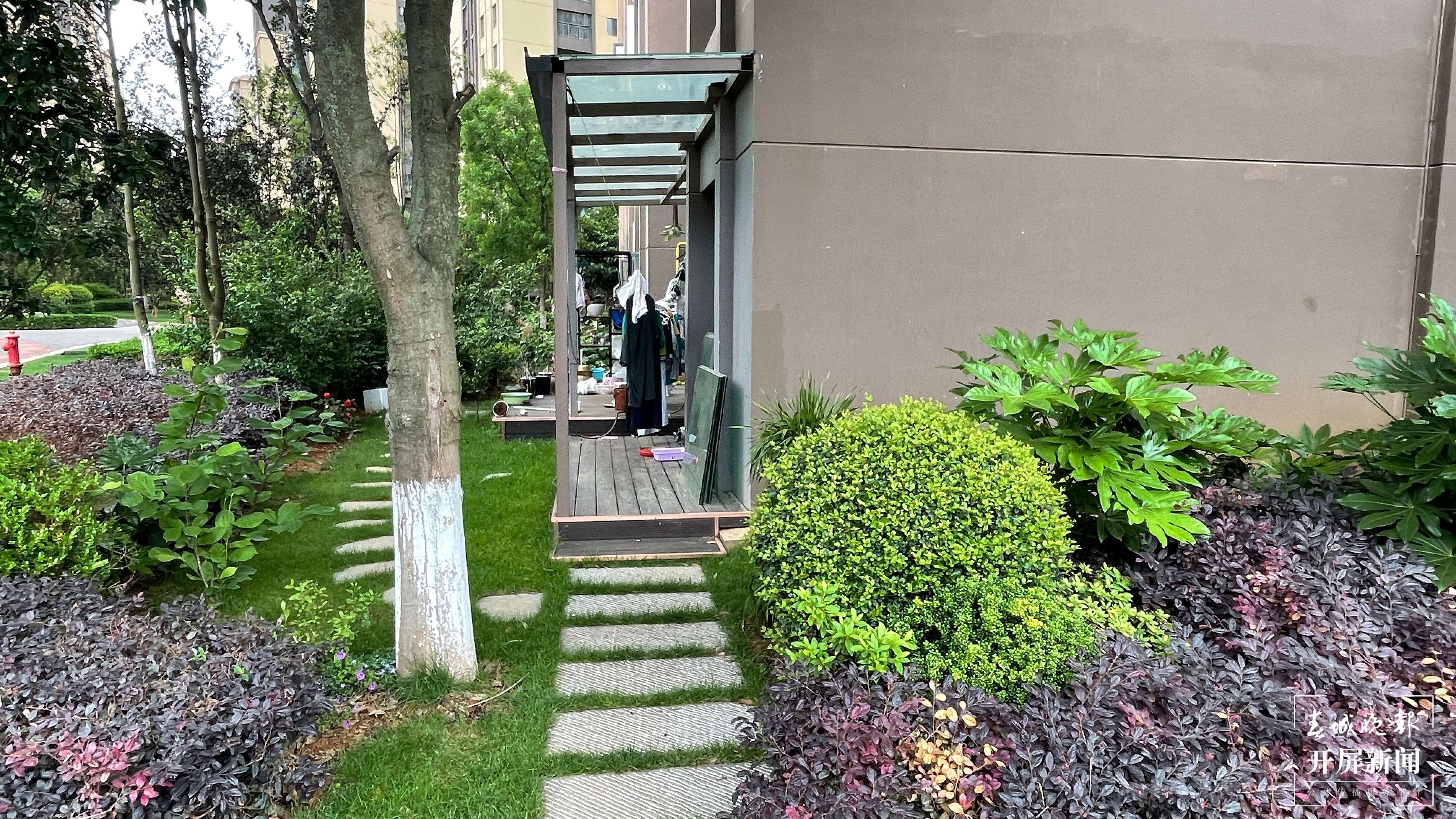 昆明一小区业主私圈公共绿地建成自家“后花园”(开屏新闻记者 马艺宁 摄)