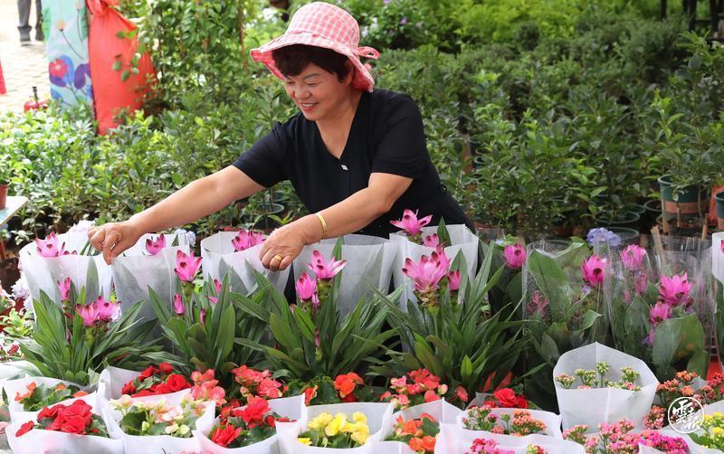 昆明宜良花街节：逛花街买鲜花 花海人潮庆端午11.jpg