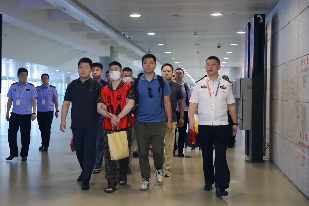 5名经济犯罪嫌疑人被从柬埔寨押解回国.jpg