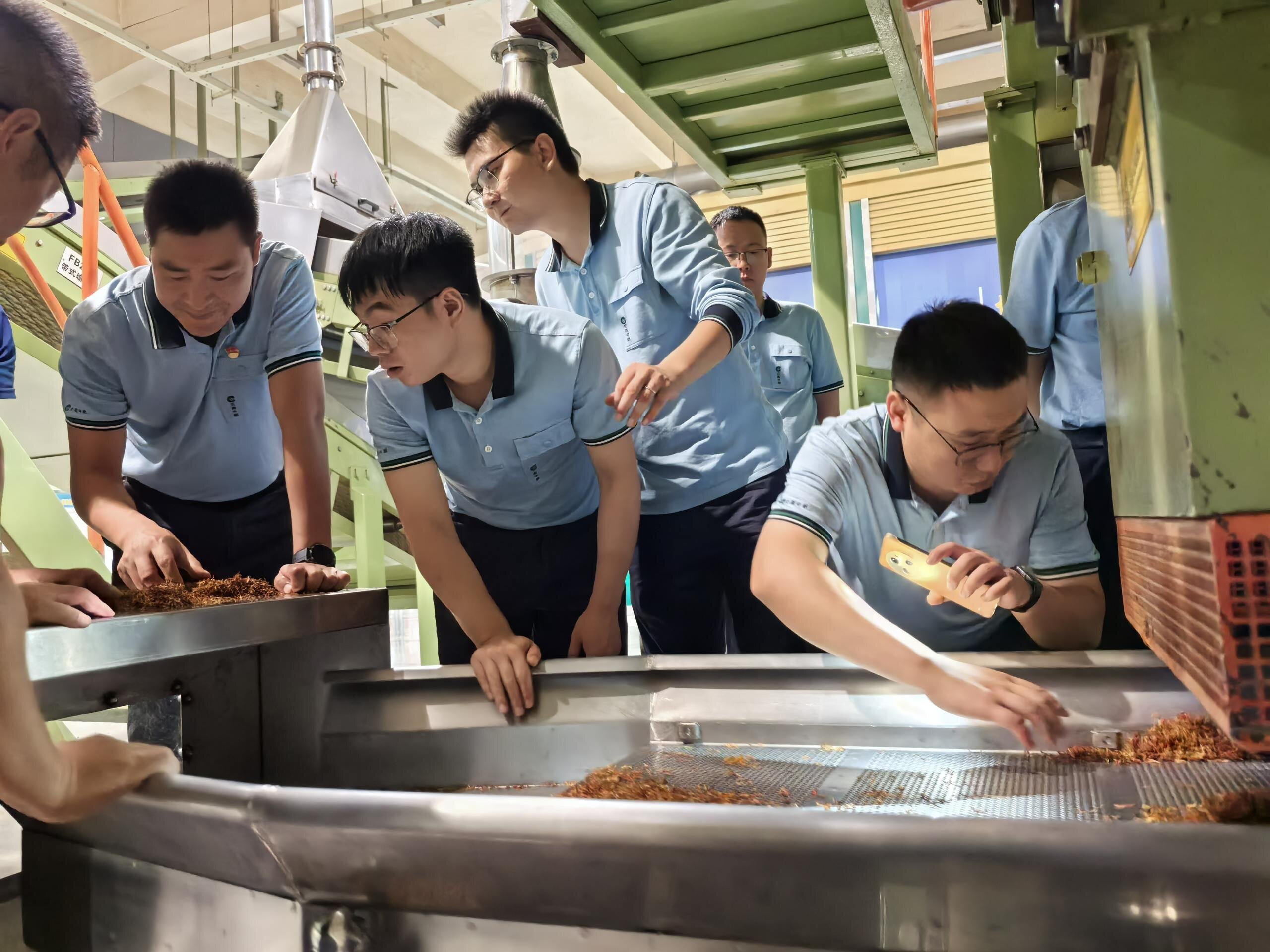 团队在一线车间做支脉梗签调研